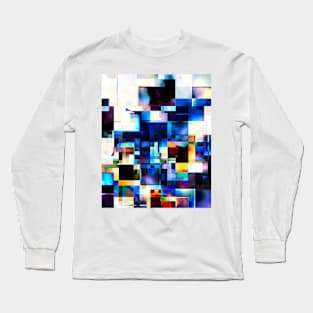 Abstract Art With Blue Squares Long Sleeve T-Shirt